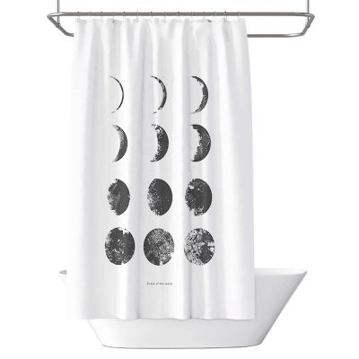 Feilx Shower Curtain Liner  Lunar Eclipse Pattern Curtain for Bathroom Moon Scene Shower Curtain Polyester Fiber Bath Curtain with Hooks Nordic (Size : 150X180cm)