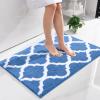OLANLY Bathroom Rugs 36x24, Soft and Absorbent Microfiber Bath Rugs, Non-Slip Shaggy Shower Carpet, Machine Wash Dry, Bath Mats for Bathroom Floor, Tub and Shower, Blue view 1