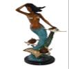 NIFAO Mermaid and Turtles at Sea Bronze Statue Size: 14" x 9" x 24"H view 1