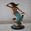 NIFAO Mermaid and Turtles at Sea Bronze Statue Size: 14" x 9" x 24"H view 2