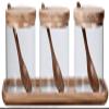 1 Set Seasoning Jars Glass 3-piece Clear Kitchen Salt Spice Holder Cruet Container for Home view 1