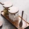 1 Set Seasoning Jars Glass 3-piece Clear Kitchen Salt Spice Holder Cruet Container for Home view 3