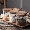 1 Set Seasoning Jars Glass 3-piece Clear Kitchen Salt Spice Holder Cruet Container for Home view 4