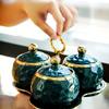 Green Storage Box Ceramics Spice Jar Household Kitchen Set Condiment Bottles Oil Salt Spice Jar Kitchen Spice Tools view 3