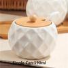 Kitchen Supplies Ceramic Seasoning Kit Seasoning Box with Wooden Tray Salt Chili Storage Jar view 4
