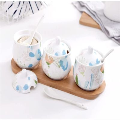 Kitchen Spice Tool Ceramic Spice Jar Seasoning Box Seasoning Bottle Jar Seasoning Bottle