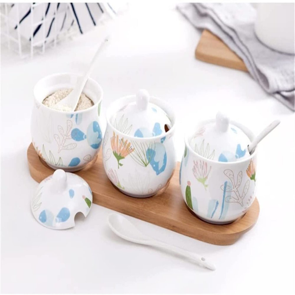 Kitchen Spice Tool Ceramic Spice Jar Seasoning Box Seasoning Bottle Jar Seasoning Bottle