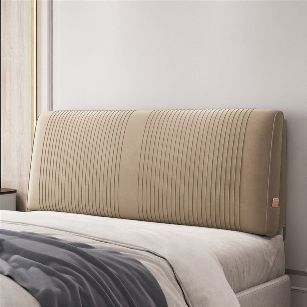 Backrest Pillow Linen Fabric Upholstered Headboard Daybed Cushion Bolster Bed Backrest Large Reading Pillows for Bed Back Support, with Detachable Cover,F,No headboard 47.2"/120cm