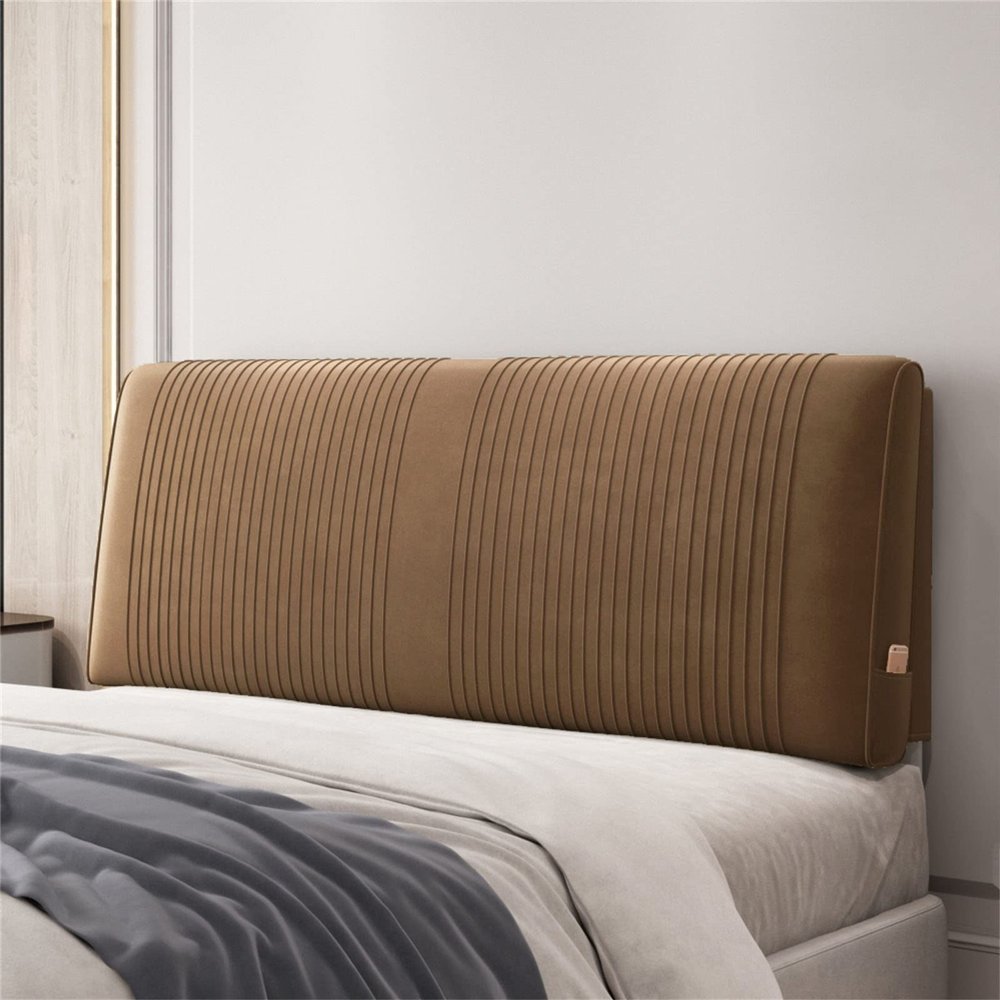 Backrest Pillow Linen Fabric Upholstered Headboard Daybed Cushion Bolster Bed Backrest Large Reading Pillows for Bed Back Support, with Detachable Cover,B,No headboard 47.2"/120cm