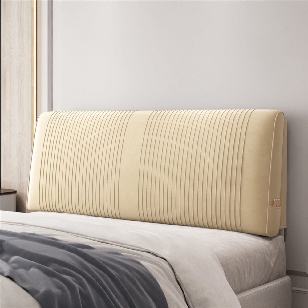 Backrest Pillow Linen Fabric Upholstered Headboard Daybed Cushion Bolster Bed Backrest Large Reading Pillows for Bed Back Support, with Detachable Cover,A,No headboard 78.7"/200cm