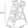 FALIYORS Portable Step Stool Step Ladder Home Step Stools,Folding Step Stool, 3 Tread Kitchen Step Stool, Non-Slip, Multi-Function Library view 2