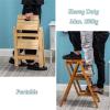 FALIYORS Portable Step Stool Step Ladder Home Step Stools,Folding Step Stool, 3 Tread Kitchen Step Stool, Non-Slip, Multi-Function Library view 4