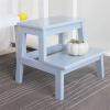 FALIYORS Portable Step Stool Two-Step Stool, Wooden Two Step Children's Stool with Handles/Wooden Step Stool for Kids and Adults, Home and Office, Ages 3+ - 16.5X13.8X13.8Inches (Color : Gr view 1