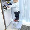 FALIYORS Portable Step Stool Two-Step Stool, Wooden Two Step Children's Stool with Handles/Wooden Step Stool for Kids and Adults, Home and Office, Ages 3+ - 16.5X13.8X13.8Inches (Color : Gr view 4