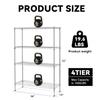 4 shelf Storage Rack, 36"W x 14"D x 55"H Storage Shelves Adjustable NSF Certified Metal garage storage shelves 1000Lbs Capacity Wire Shelving Heavy Duty for Kitchen Shop Wire Rack Shelving , Chrome view 2
