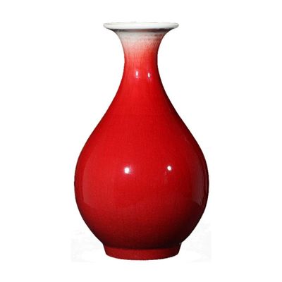 Sculpture Vase Vase Ceramic Floor Standing Large Simple for Dry Flowers Decoration Art Home Household Living Room Hotel Bedroom Office Red 23 x 40 cm Crafts