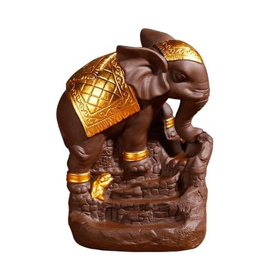 YYDS Incense Burner Ceramic Elephant Incense Holder Backflow Incense Burner Figurine Incense Cone Holders Home Decor Gift Decorations Statue Incense Holders (Color : B)