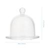 2pcs Glass Butter Dish Glass Cake Tray Small Cake Stand Cupcake Stand with Lid Butter Tray Covered Cake Display Covered Dessert Plate view 2