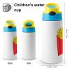 French Fries Water Bottle Stainless Steel Water Cup Coffee Mug with Straw for Home Sports Travel Blue-Style view 2