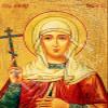 Saint Victoria icon, Handmade Greek Orthodox icon St Victoria, Byzantine Art wall Hanging on Wood Plaque icon, Religious Decor 7x10cm view 3