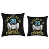 28th Birthday Gamer Leveled Up To 28 Years Gaming Controller Throw Pillow view 3