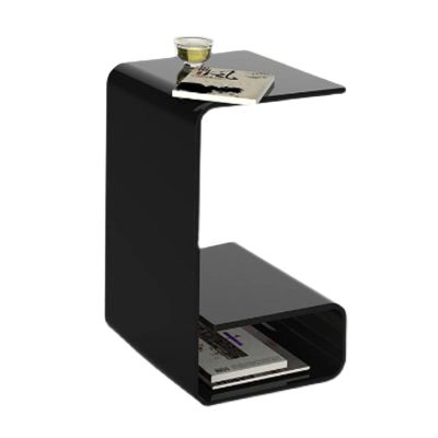 LLYB Table C End Table, Acrylic Transparent Corner Table,Living Room Casual Coffee Table,Home Bedroom Small Desk,3 Colors End Tables(Size:11.81 * 15.74 * 19.68in,Color:Black)