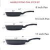 8", 9.5", 11" Marble Coating Frying Pan Set, Nonstick Skillets Made In Korea view 2