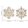 30PCS Christmas Glitter Snowflake Ornaments Plastic Snowflakes Ornaments-Xmas Tree Decorations,4.7-inch (Champagne Gold) view 2