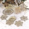 30PCS Christmas Glitter Snowflake Ornaments Plastic Snowflakes Ornaments-Xmas Tree Decorations,4.7-inch (Champagne Gold) view 3