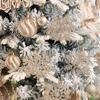 30PCS Christmas Glitter Snowflake Ornaments Plastic Snowflakes Ornaments-Xmas Tree Decorations,4.7-inch (Champagne Gold) view 4