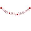 Happy 35th Birthday Banner, Pre-Strung,Rose Gold Glitter Paper Garlands for 35th Birthday Party Decorations Supplies, No Assembly Required,Rose Gold,SUNbetterland view 1