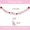 Happy 35th Birthday Banner, Pre-Strung,Rose Gold Glitter Paper Garlands for 35th Birthday Party Decorations Supplies, No Assembly Required,Rose Gold,SUNbetterland view 2