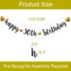 Happy 30th Birthday Banner, Pre-Strung,Black Glitter Paper Garlands for 30th Birthday Party Decorations Supplies, No Assembly Required,Black,SUNbetterland view 2