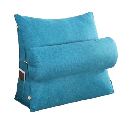 Bed Wedge Pillow for Sleeping After Surgery Back Cushion for Couch Lumbar for Adult with Adjustable Neck Support Bolster Pillows Triangular Backrest Pillow ( Color : Blue , Size : 45 x 20 x 45 cm )