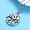 SHEIL Tree of Life Stainless Steel Cremation Jewelry, Family Tree with Mini Heart Charms Human Ashes Urn Necklace Keepsake view 2