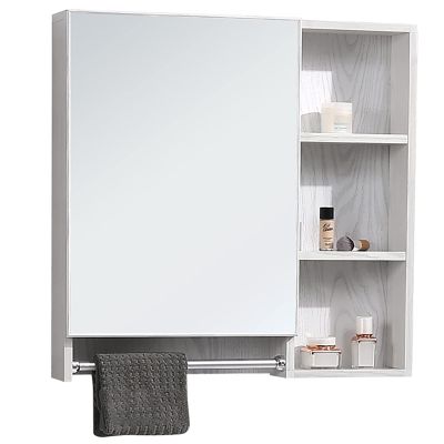 Bathroom Mirror Cabinet Wall Mount Medicine Cabinet for Bathroom, Bedroom, Hallway, Aluminum Storage Cabinet with Single Door 23.5*27*5.1 Inch White/Red ( Color : White , Size : 23.5*27*5.1 inch )