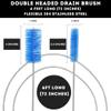Flexible Drain Cleaning Brush (72" Long) for Drains, Bottles, Bathroom Sink, Bathtub, Shower, and Kitchen Sink, Heavy-Duty Double Ended Nylon with Elastic Hose, Bathroom Essentials, Black view 2
