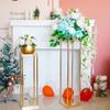2pcs Centerpieces Wedding Gold Vases for Tables Geometric Metal Flower Display Stand, 31.5 Inch Tall High Floor Vase Column Flower Holder for Wedding Party Event Aisle Table Christmas Decorations view 2