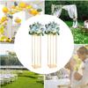 2pcs Centerpieces Wedding Gold Vases for Tables Geometric Metal Flower Display Stand, 31.5 Inch Tall High Floor Vase Column Flower Holder for Wedding Party Event Aisle Table Christmas Decorations view 4