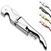 Bottle Opener,Bottle Opener Wine Key Wine Opener with Foil Cutter, Stainless Steel Classic All in one Double Hinged Waiter Corkscrew for Beer Bar Restaurant Waiters, Set for 1 (Silver) view 1
