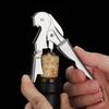 Bottle Opener,Bottle Opener Wine Key Wine Opener with Foil Cutter, Stainless Steel Classic All in one Double Hinged Waiter Corkscrew for Beer Bar Restaurant Waiters, Set for 1 (Silver) view 4