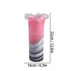 TOMYEUS Home vase Glass Vase Modern Pink Wave Lace Painted Decorative Vases 13.7 Inch Large Desktop Decor Flower Vase Decorative Vase (Size : A) view 2