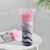 TOMYEUS Home vase Glass Vase Modern Pink Wave Lace Painted Decorative Vases 13.7 Inch Large Desktop Decor Flower Vase Decorative Vase (Size : A) view 4