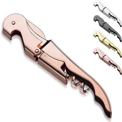 Bottle Opener,Bottle Opener Wine Key Wine Opener with Foil Cutter, Stainless Steel Classic All in one Double Hinged Waiter Corkscrew for Beer Bar Restaurant Waiters, Set for 1 (Silver)