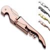 Bottle Opener,Bottle Opener Wine Key Wine Opener with Foil Cutter, Stainless Steel Classic All in one Double Hinged Waiter Corkscrew for Beer Bar Restaurant Waiters, Set for 1 (Silver) view 1