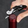 Bottle Opener,Bottle Opener Wine Key Wine Opener with Foil Cutter, Stainless Steel Classic All in one Double Hinged Waiter Corkscrew for Beer Bar Restaurant Waiters, Set for 1 (Silver) view 3