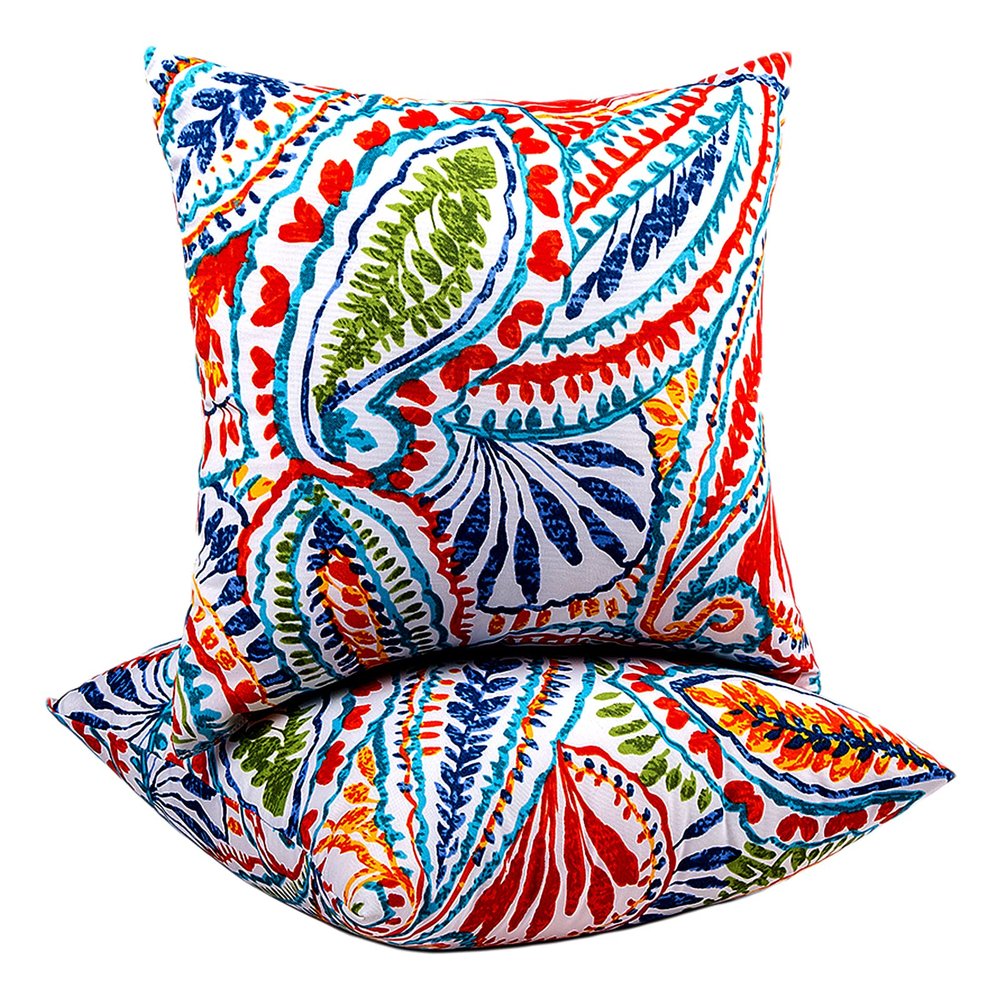 JMGBird Outdoor Throw Pillows Set of 2 - Durable Patio Pillows with Inserts, 18x18 Inch Square Decorative Pillows for Patio Furniture