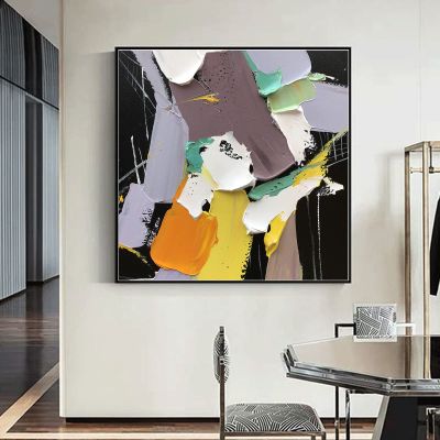 100% Hand-Painted Original Art Oil PaintingOil Paintings On Canvas,Hand-Painted Colored Oil Painting On Canvas,Natural And Vivid Wall Decor, 50X50 Frameless Unstretched Painting