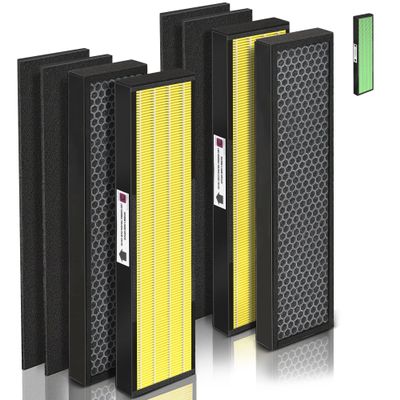 [Pet Care] Uaswpart FLT5000 Filter C Replacement Compatible with Germ-Guardian Filter Replace AC5000E AC5250PT AC5300B AC5350B AC5350W CDAP5500BCA and More, 4x H13 HEPA with Carbon+4x Pre-Filters