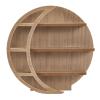 Farmlyn Creek Wooden Crescent Moon Shelf - Rock Shelf & Wall Holder for Stones - Essential Oil Display & Crystal Organizer - Free-Standing Rack - Rustic Brown, 12 x 12 x 3 in view 3
